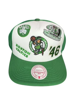 Boné Mitchell & Ness Green Celtics Gridlock Trucker
