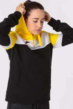 Camisola Com Capuz Joma Crew IV Preto Amarelo Branco