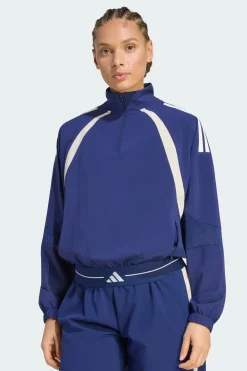 Camisola Com Fecho A 1/4 Em Têxtil Tecido Com Blocos De Cor 3-stripes Hyperglam adidas
