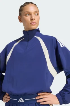 Camisola Com Fecho A 1/4 Em Têxtil Tecido Com Blocos De Cor 3-stripes Hyperglam adidas