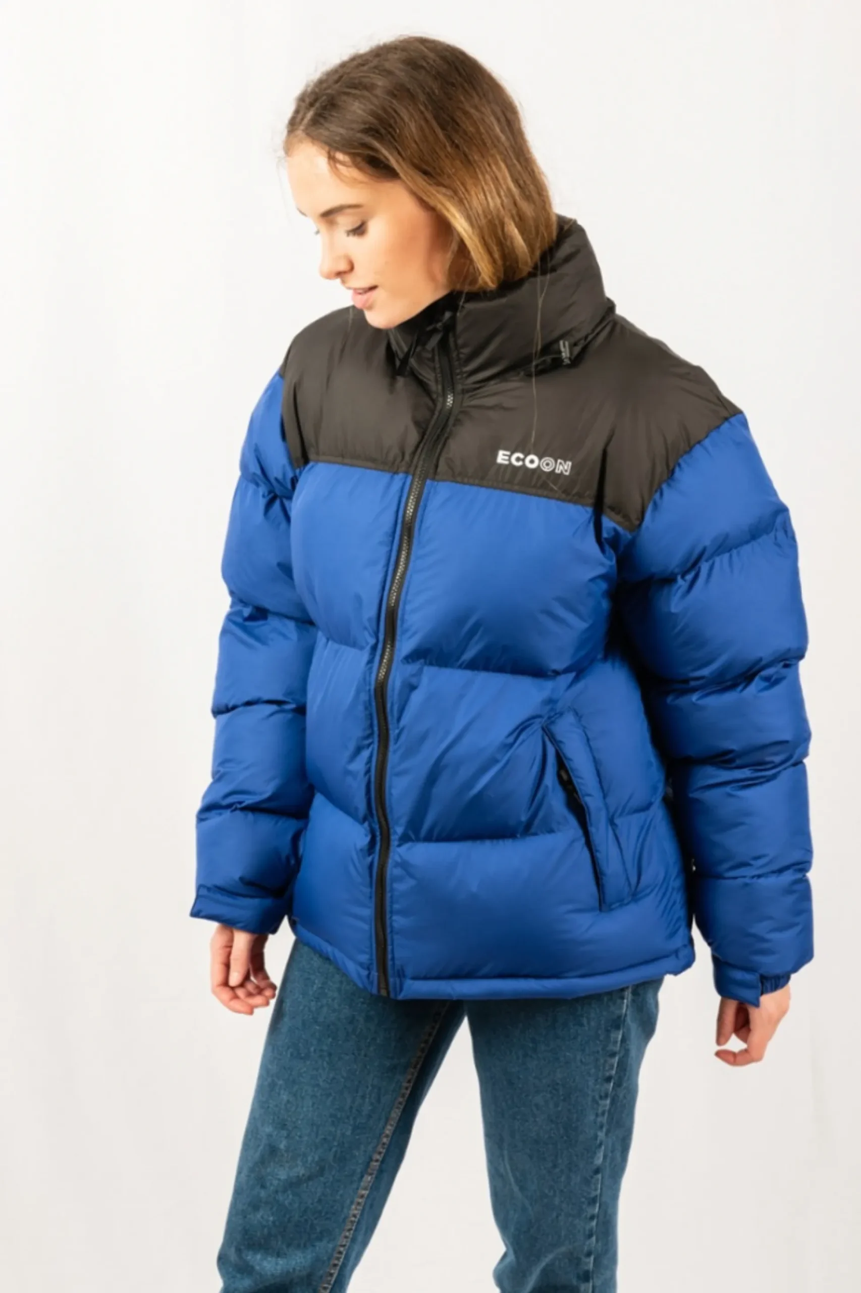 Casaco Après-ski Acolchoado Ecoon Lisboa Short Azul/preto