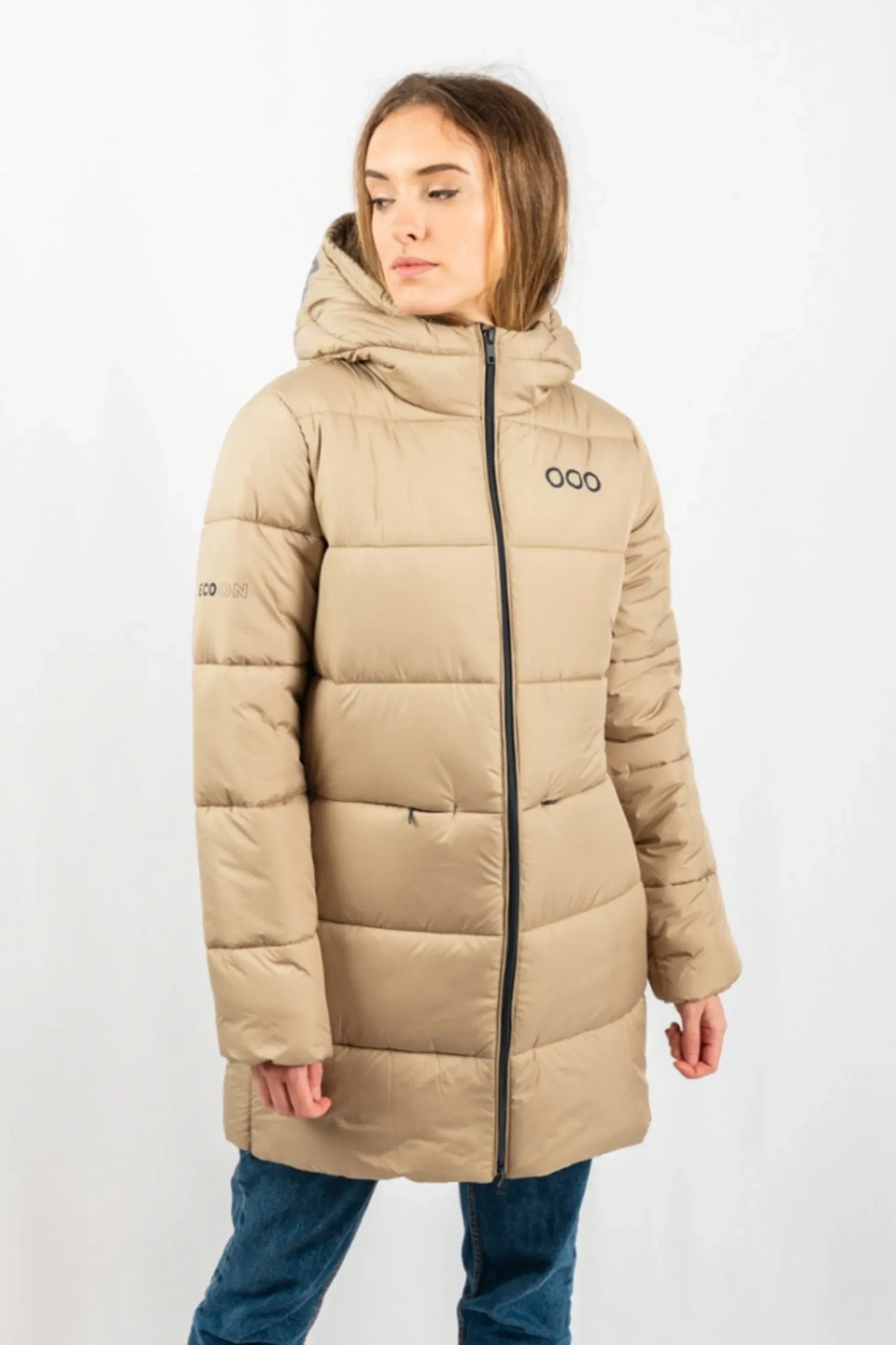 Casaco Après-ski Acolchoado Ecoon Paris Long Bege