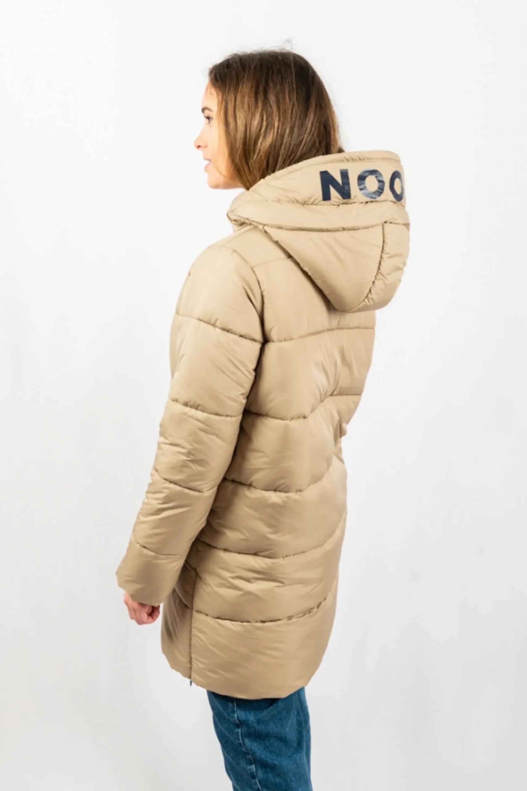 Casaco Après-ski Acolchoado Ecoon Paris Long Bege