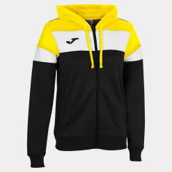 Casaco Com Capuz Joma Crew IV Preto Amarelo Branco