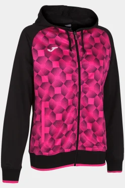 Casaco Com Capuz Joma Supernova III Preto Rosa Fluorescente