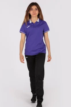 Pólo M/c Joma Championship VI Roxo Branco