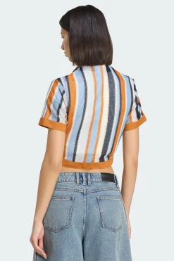 Polo Curto Às Riscas Summer Glow adidas Originals adidas