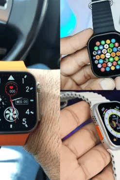 Smartwatch Com Auriculares Bluetooth Pro Klack Ultra 9.0, Pulseira Metálica Extra E Capa Protetora - Preto