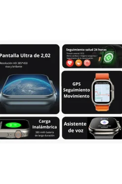 Smartwatch Com Auriculares Bluetooth Pro Klack Ultra 9.0, Pulseira Metálica Extra E Capa Protetora - Preto